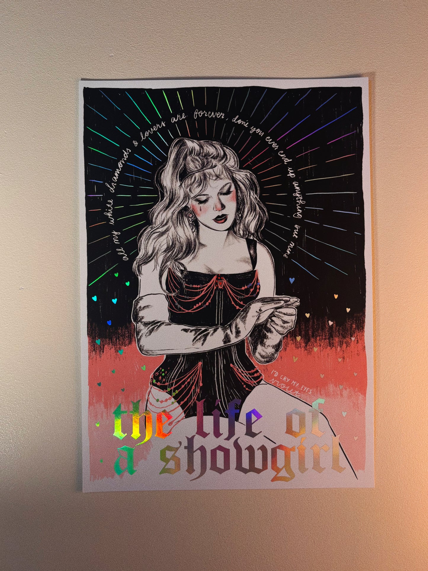 The Life of a Showgirl Taylor A4 Holographic Print A