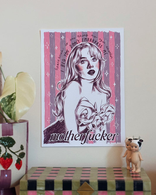 Sabrina Carpenter Please Please Please A4 Art Print