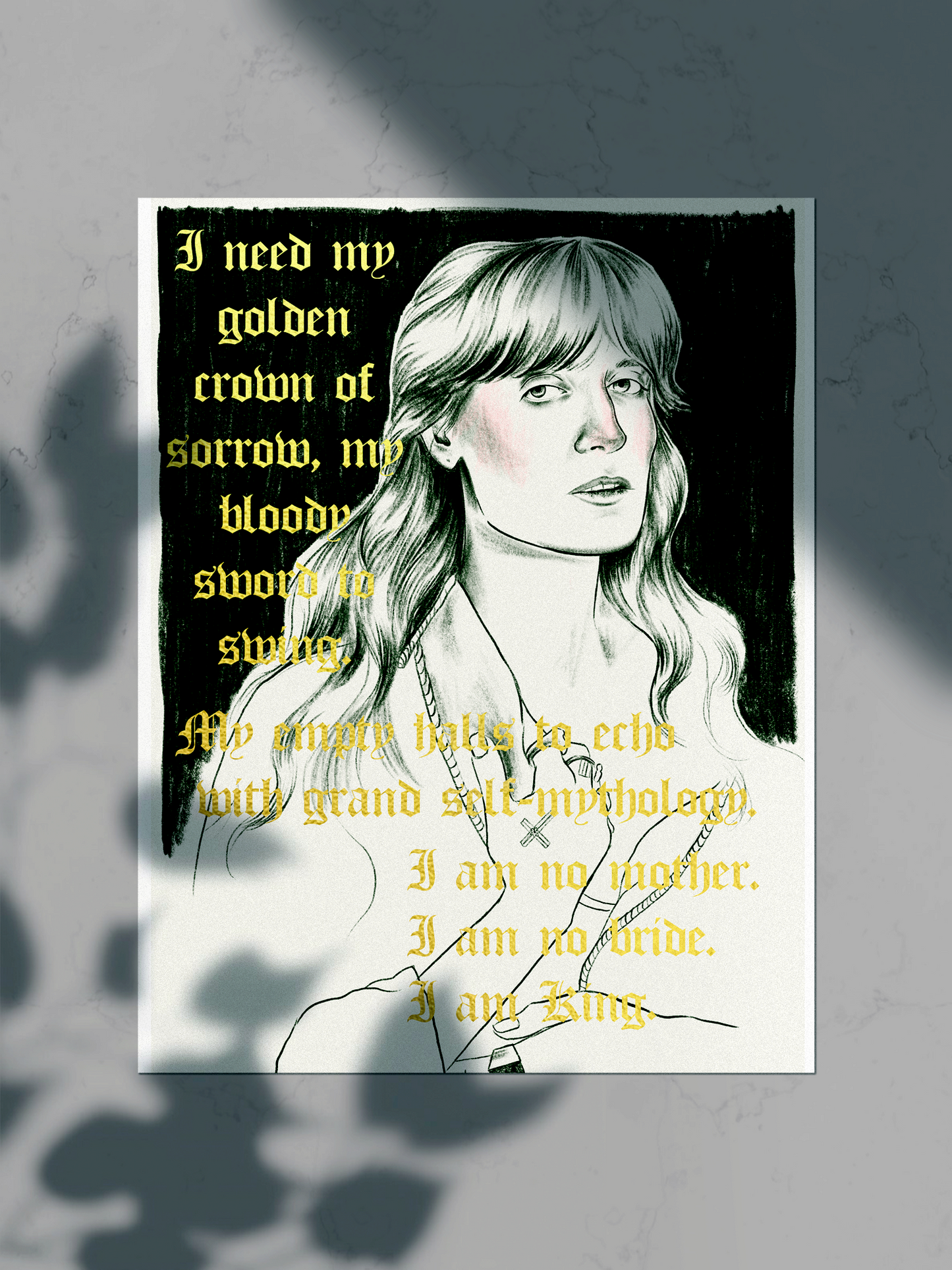 Florence and the Machine 'King' Gold-foiled A4 print