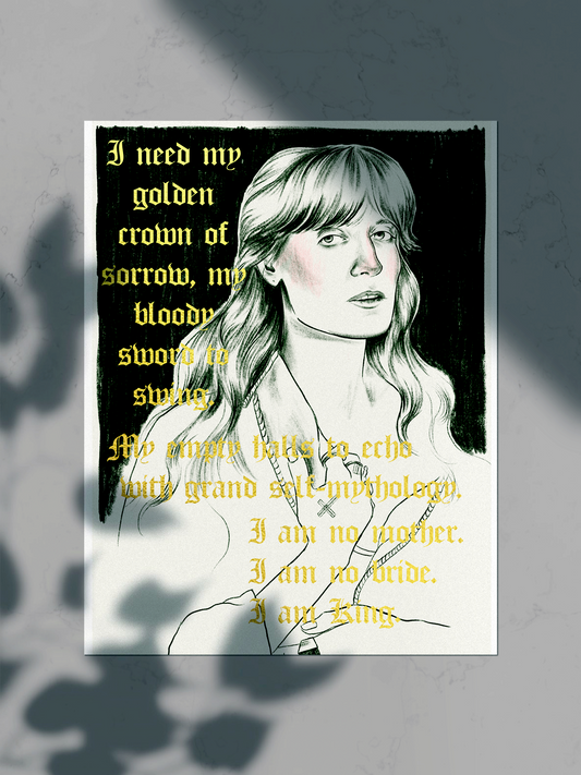 Florence and the Machine 'King' Gold-foiled A4 print