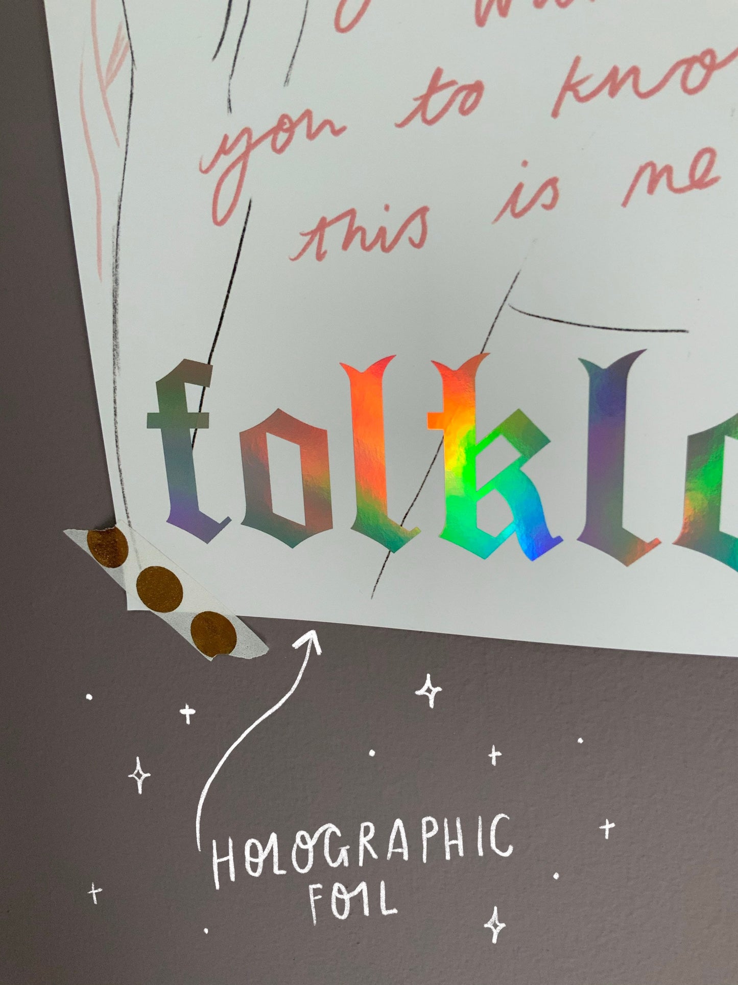 folklore Taylor Swift A4 holographic foiled art print Version A
