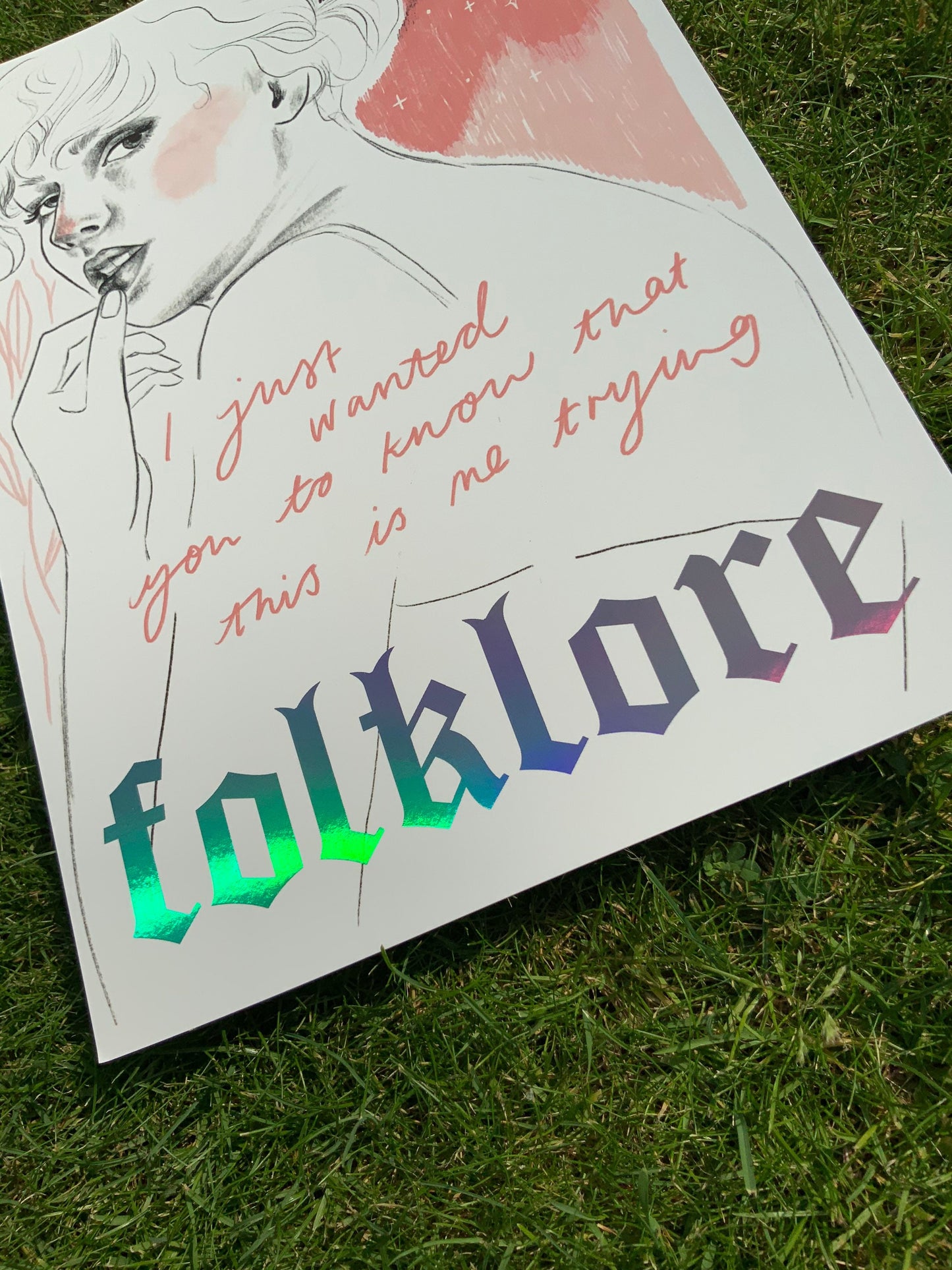 folklore Taylor Swift A4 holographic art print Version B