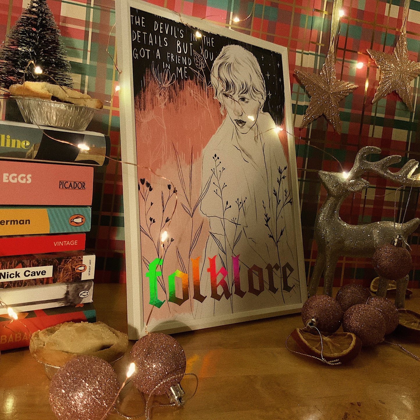 folklore Taylor Swift A4 holographic foiled art print Version A