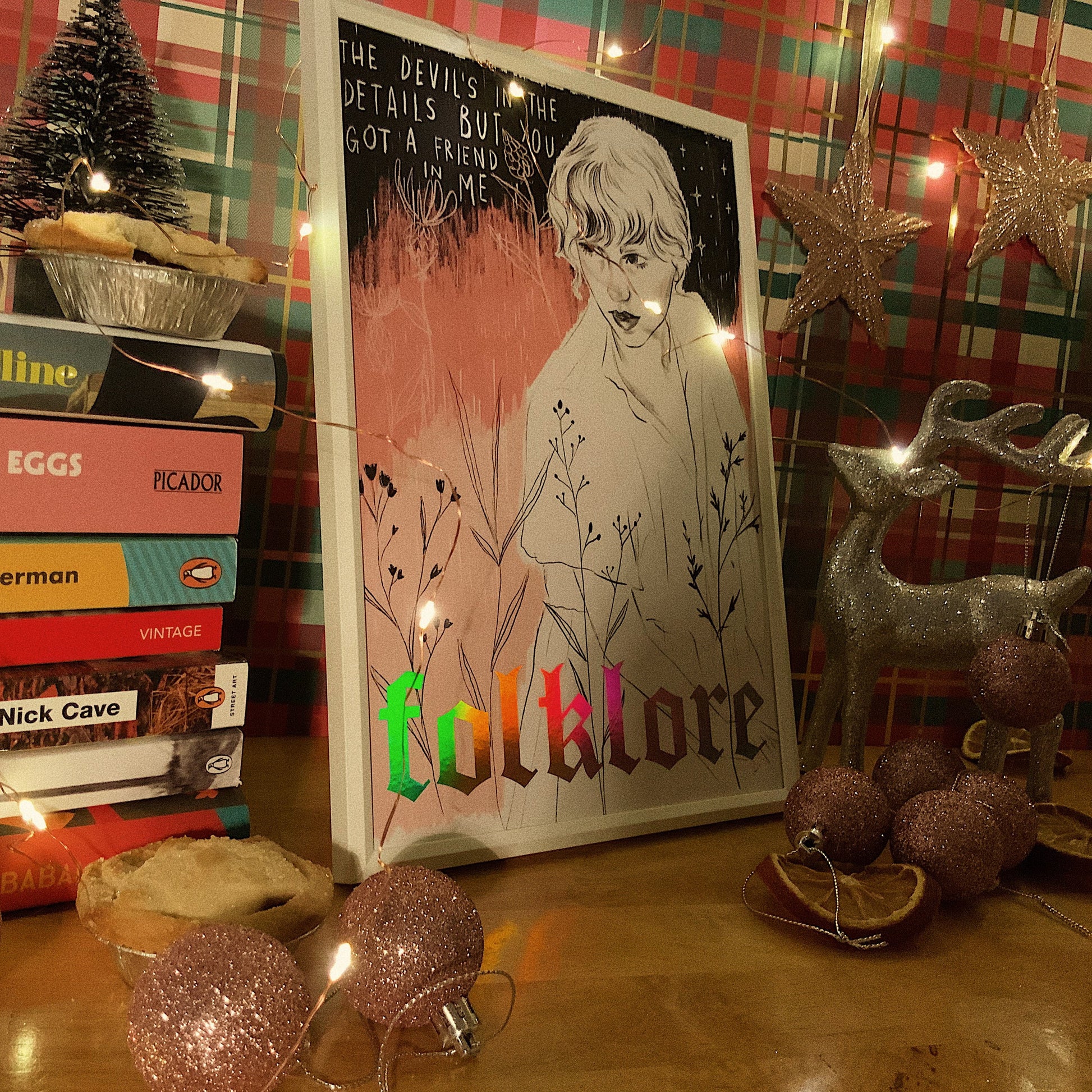 folklore Taylor Swift A4 holographic foiled art print Version A