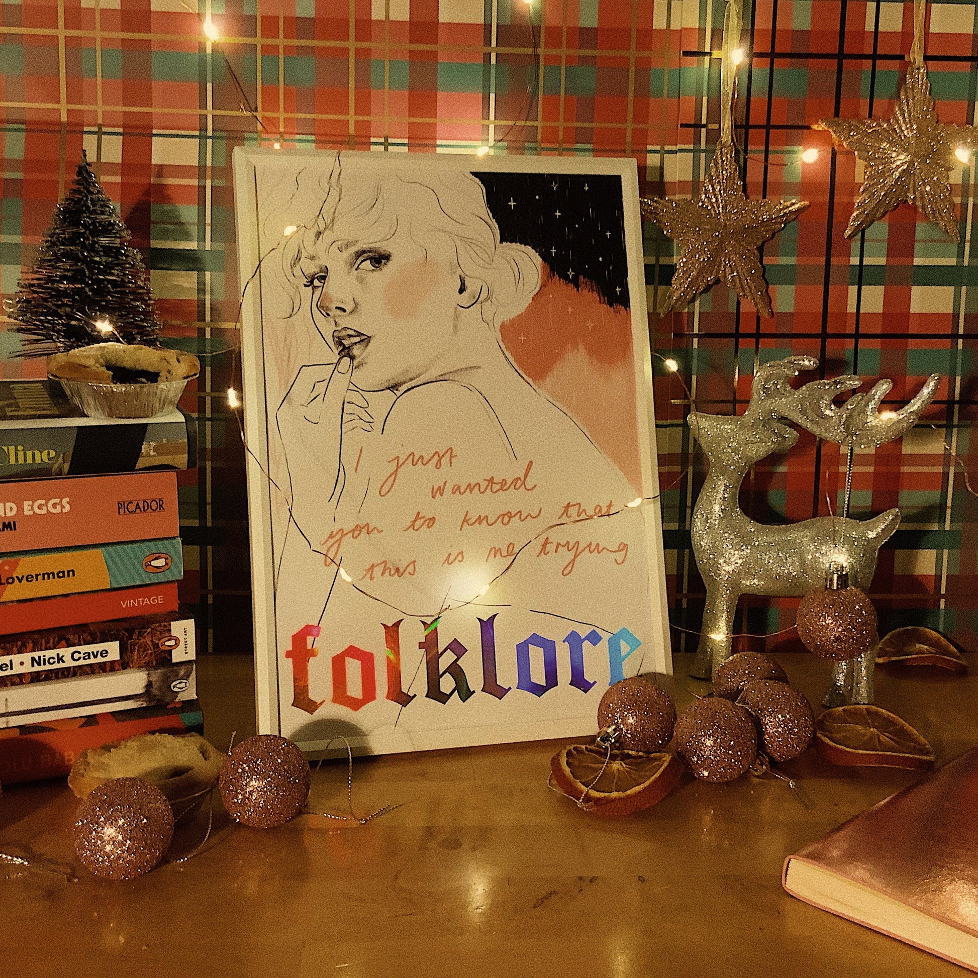 folklore Taylor Swift A4 holographic art print Version B