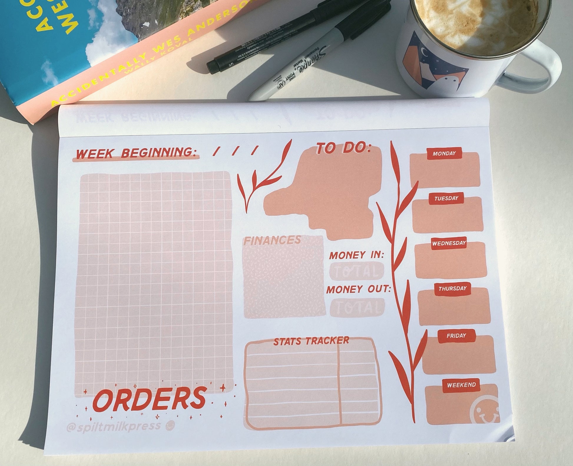 Desk Planner for small businesses - undated/weekly - A4