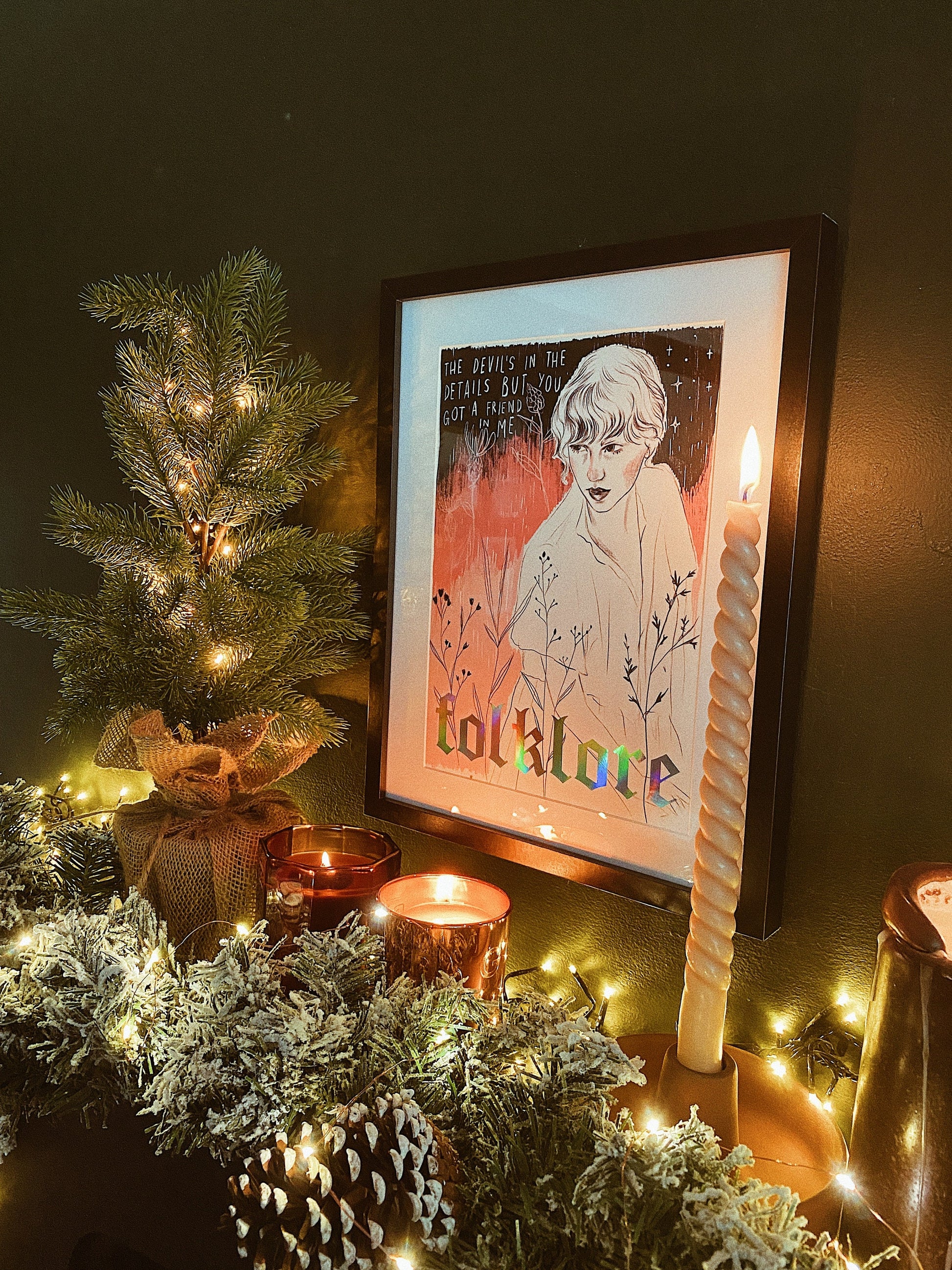 folklore Taylor Swift A4 holographic foiled art print Version A