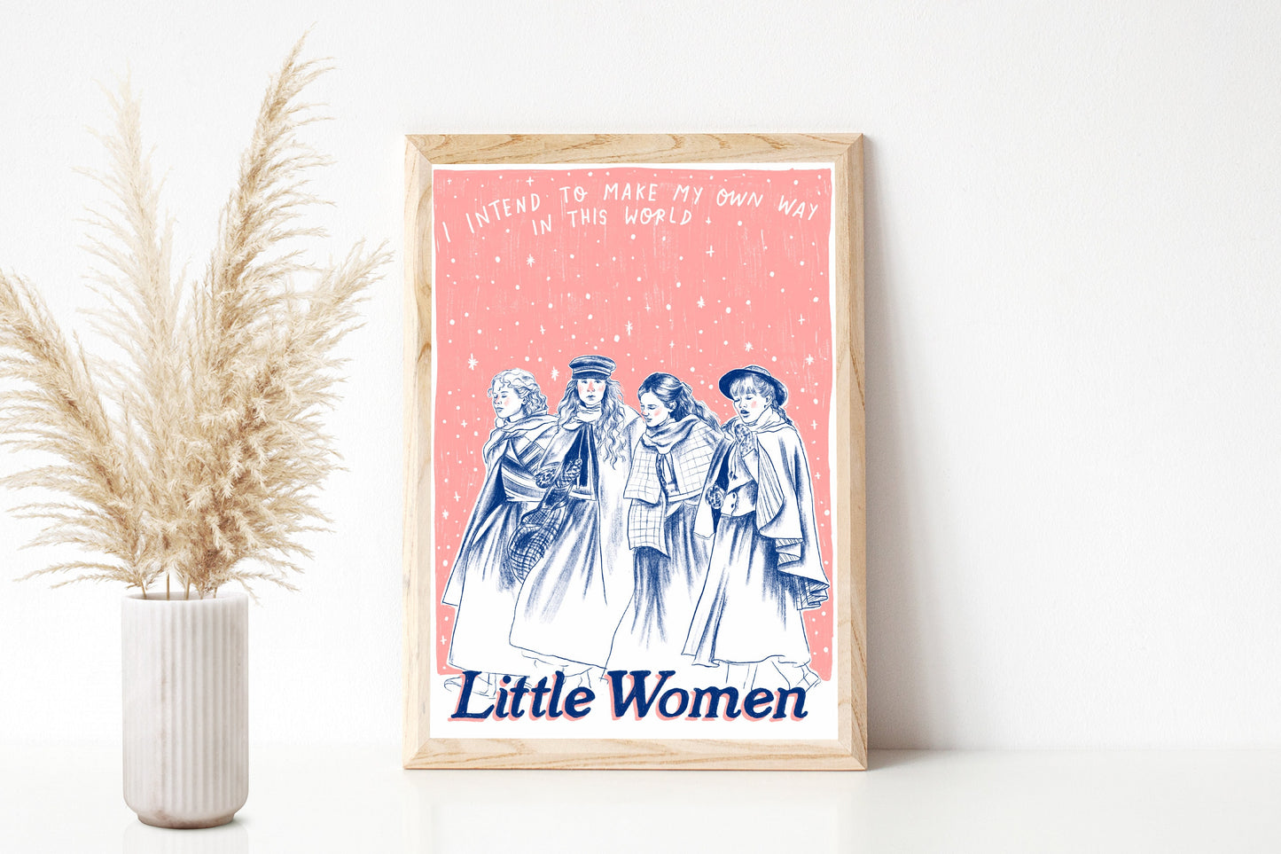 Little Women - Intend A4 Blue and Pink Print