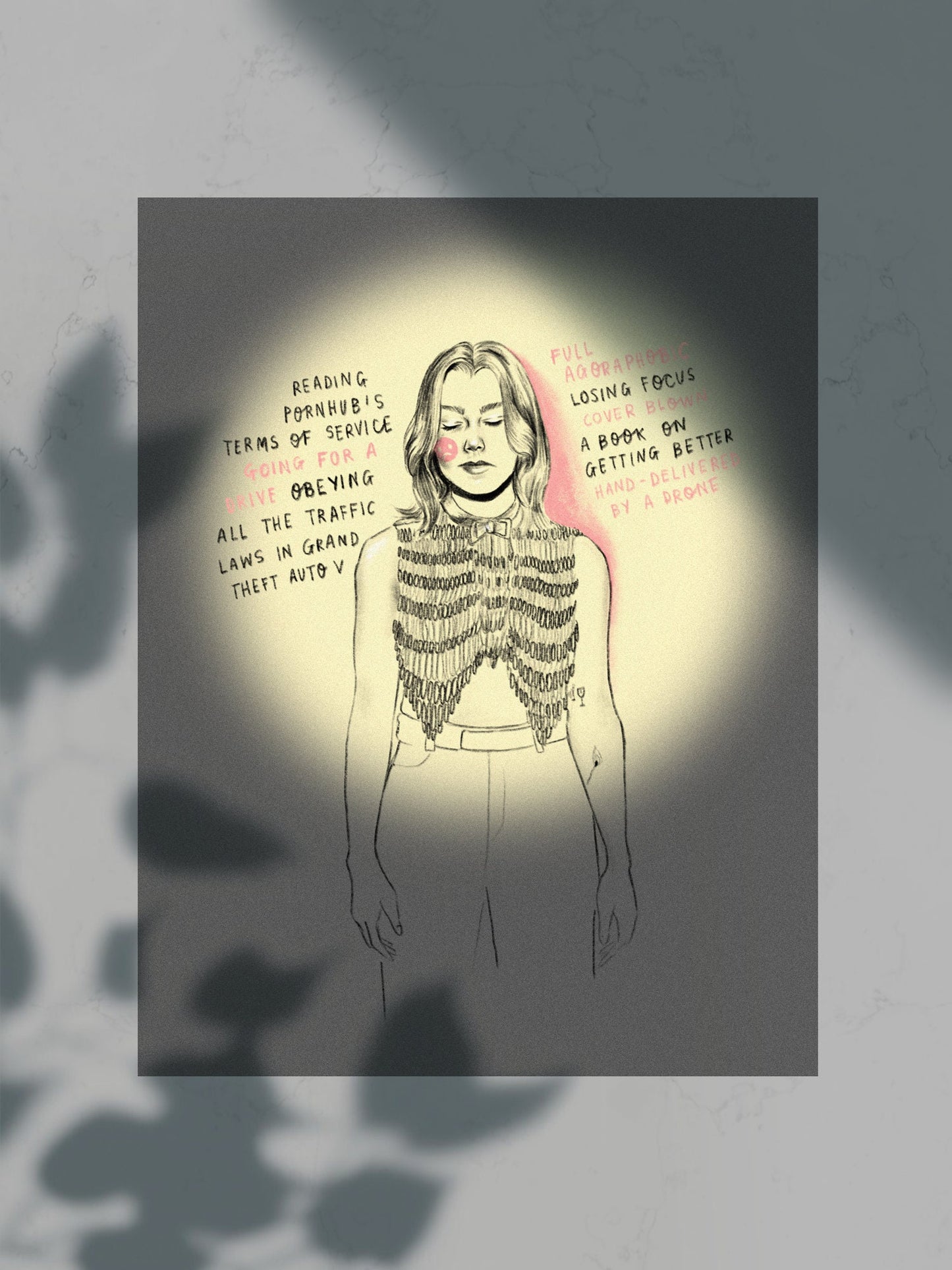Phoebe Bridgers / That Funny Feeling / Bo Burnham lyrics A4 Art Print