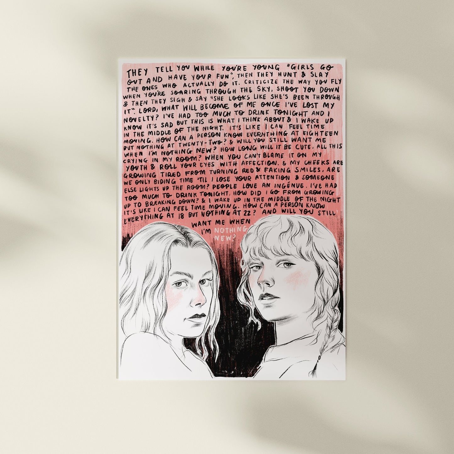 Taylor Swift and Phoebe Bridgers 'Nothing New' A4 Print