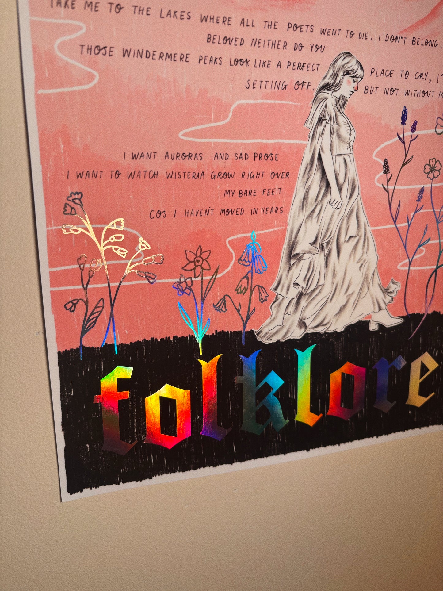 Folklore 'The Lakes' Taylor A4 Holographic Art Print