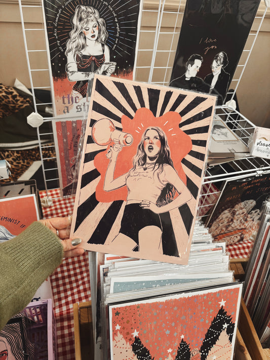 Olivia Rodrigo Megaphone A4 Art Print