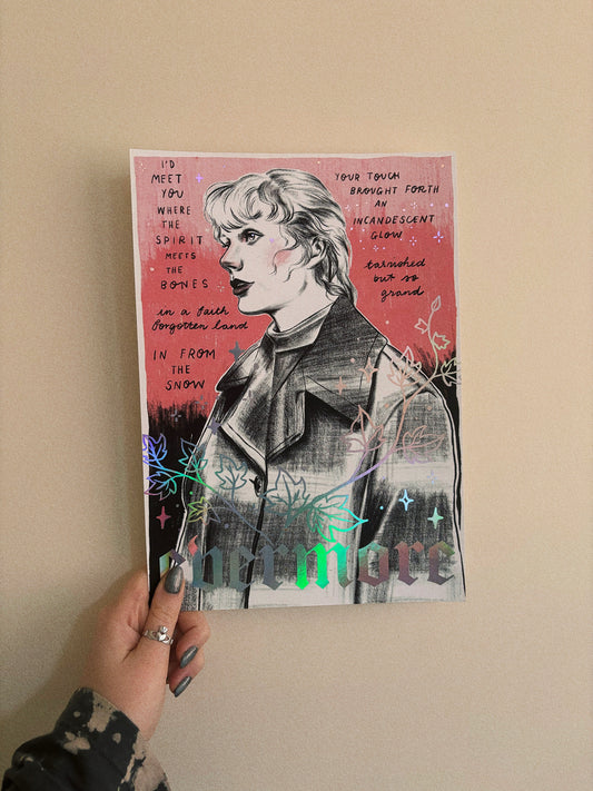 Taylor Swift - Evermore - Ivy - A4 art print with holographic foil