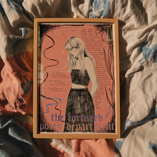 Taylor Tortured Poets Peter A4 foiled art print
