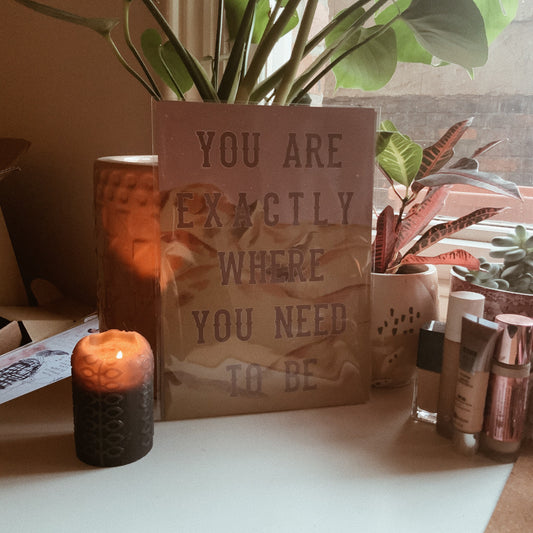 You Are Exactly Where You Need To Be - a4 print