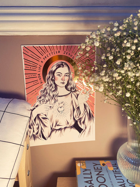 Lorde 'Prettier Jesus' Foiled Print - Solar Power A4