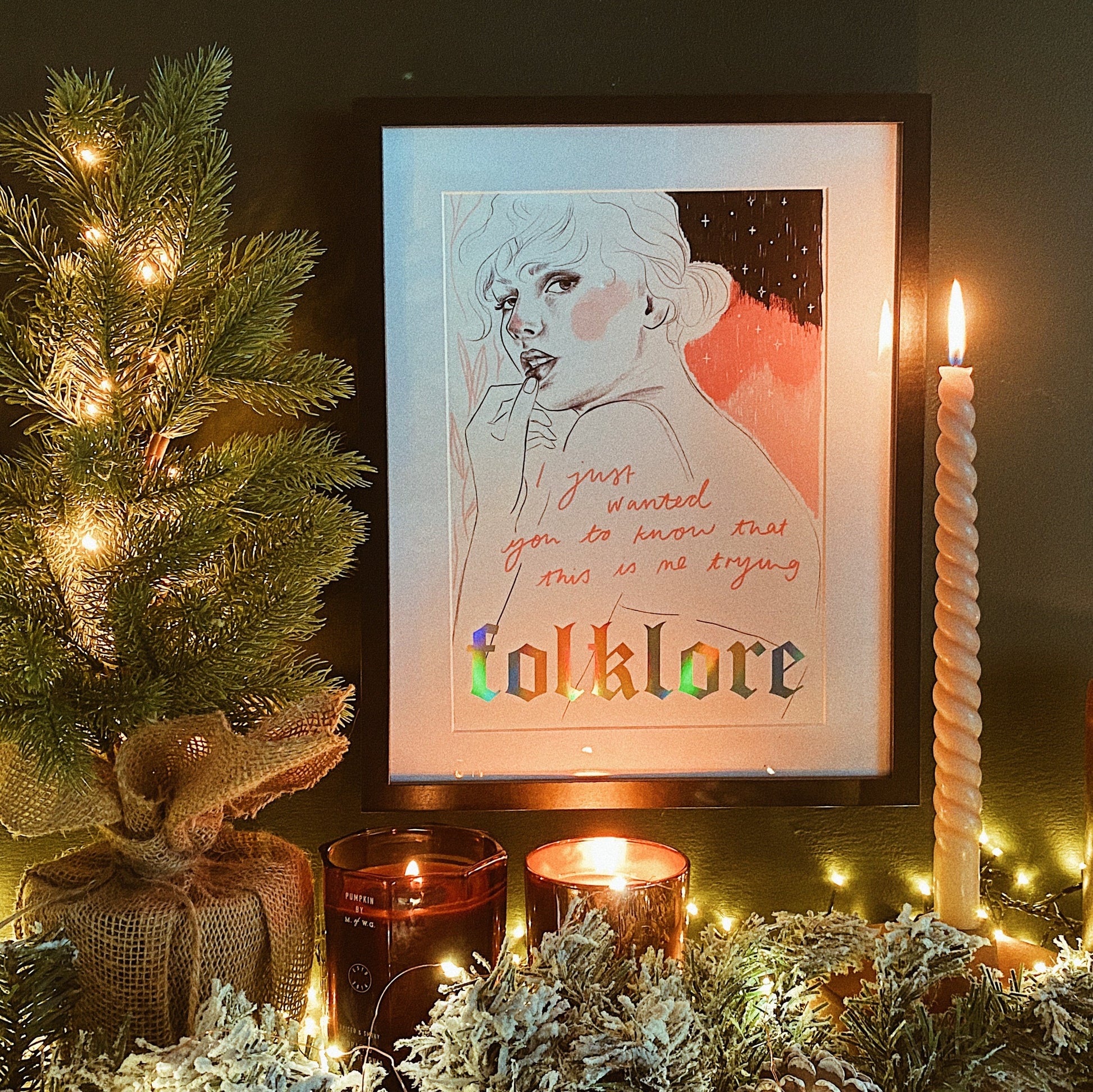 folklore Taylor Swift A4 holographic art print Version B