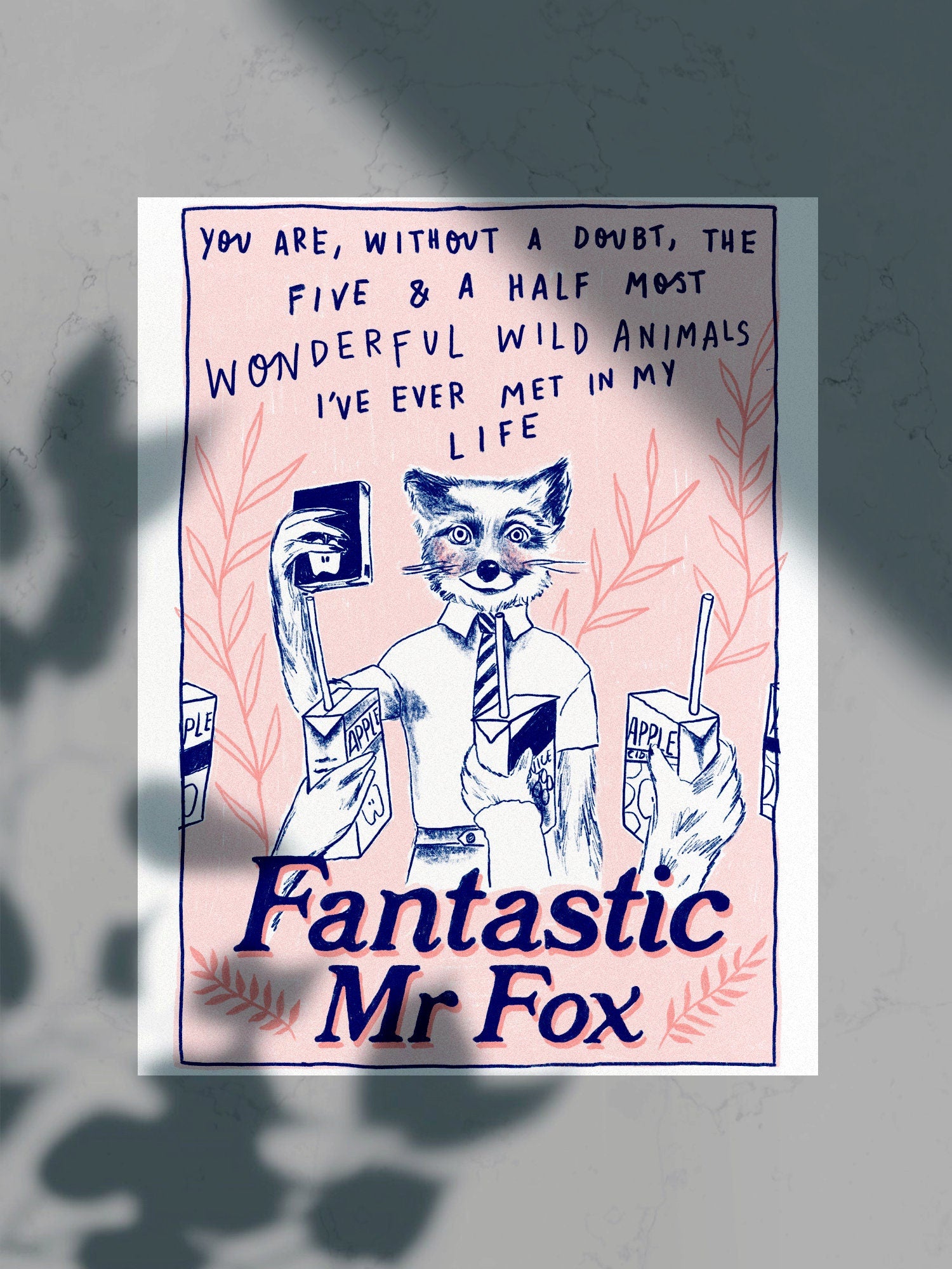Fantastic Mr. Fox Dictionary Print Poster – Vintage Style Canvas Wall Art