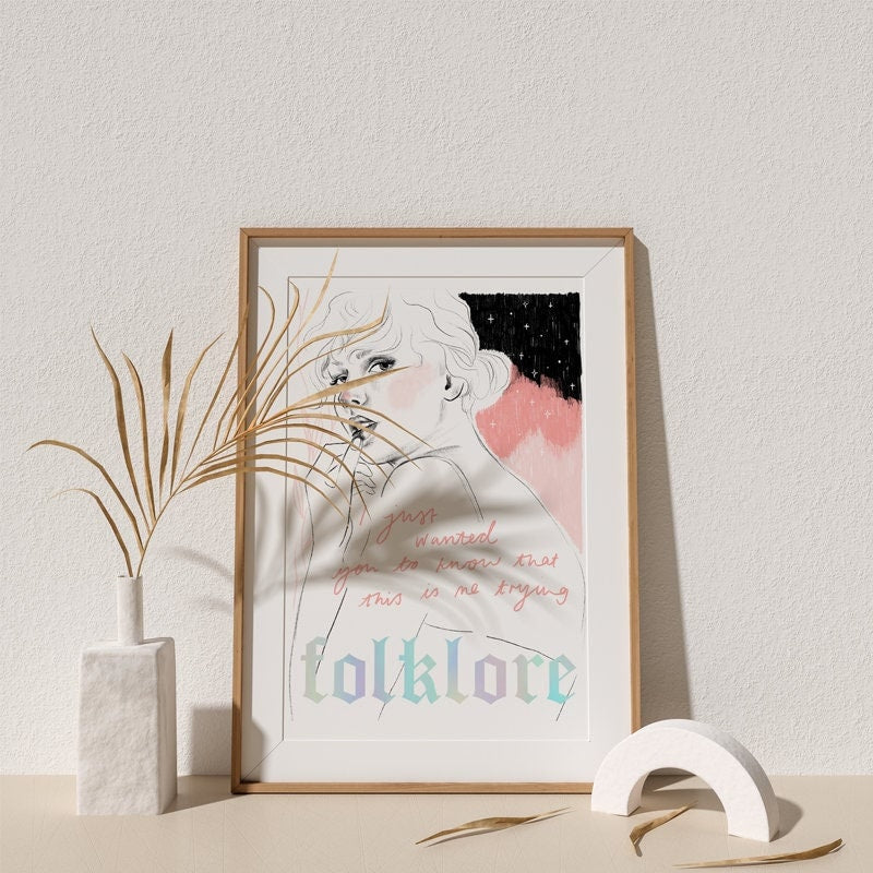 folklore Taylor Swift A4 holographic art print Version B