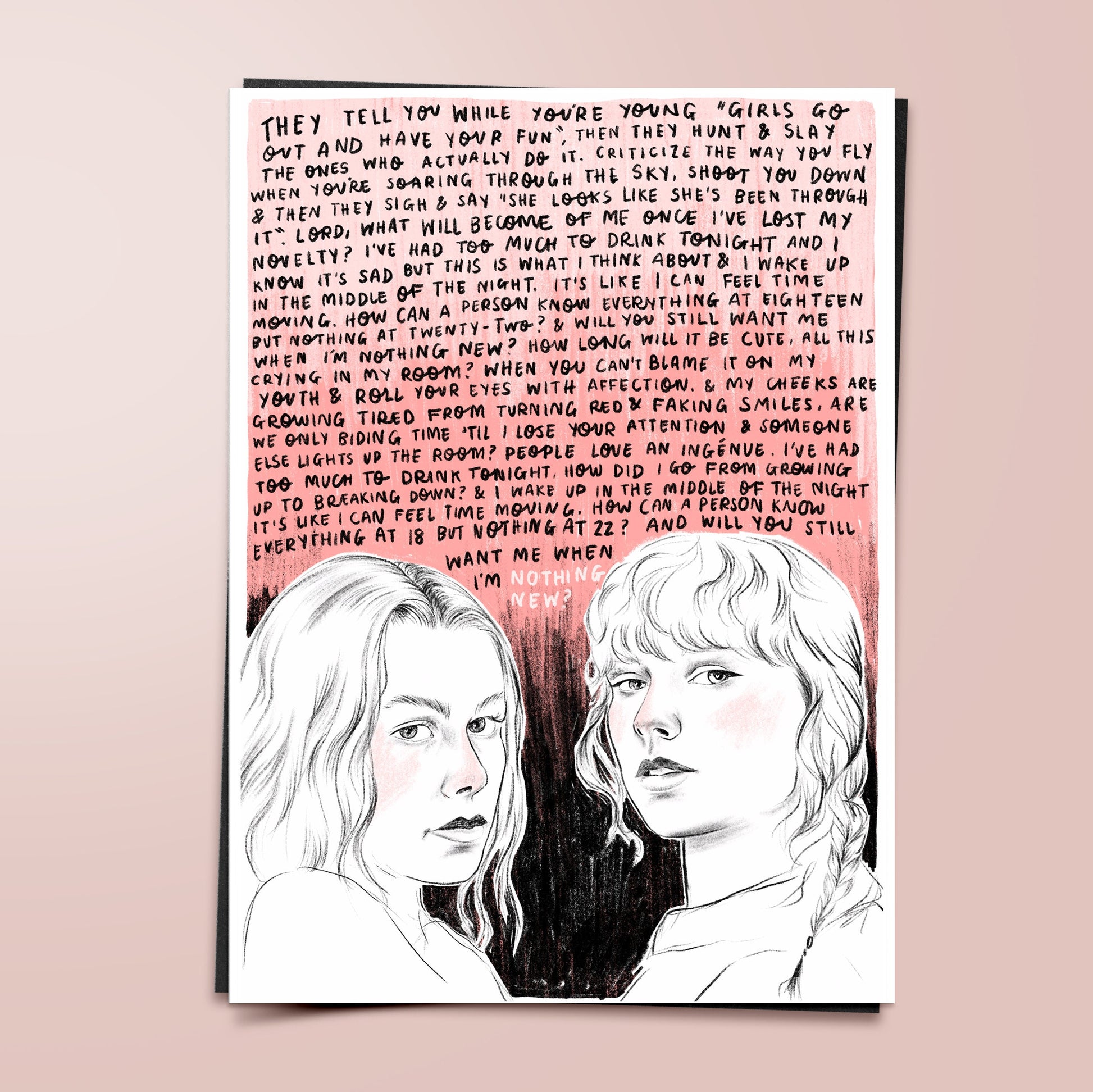 Taylor Swift and Phoebe Bridgers 'Nothing New' A4 Print