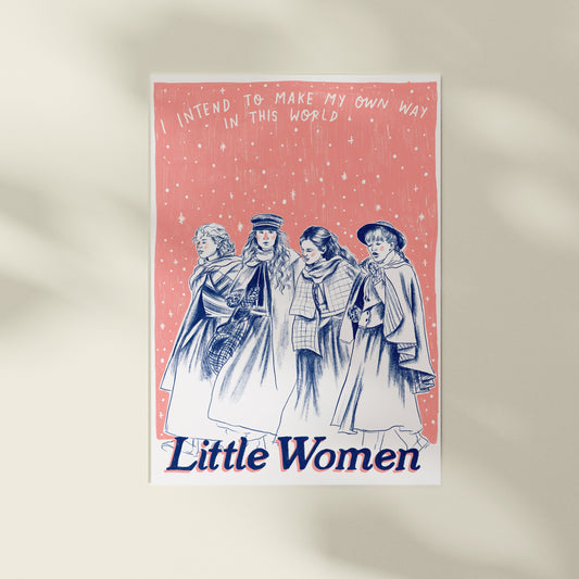 Little Women - Intend A4 Blue and Pink Print